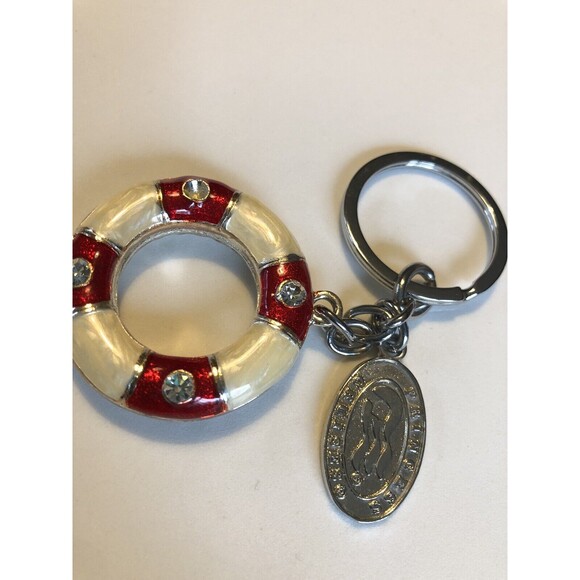 Princess Cruise Lines Red Enamel Key Chain Ring. Luxury Passenger Liner. - Picture 2 of 9
